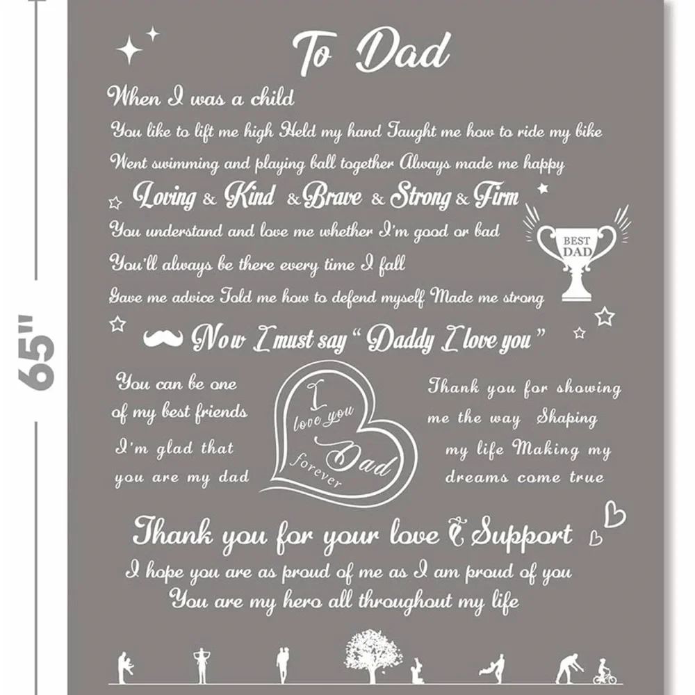 Gray Sentimental Blanket for Dad